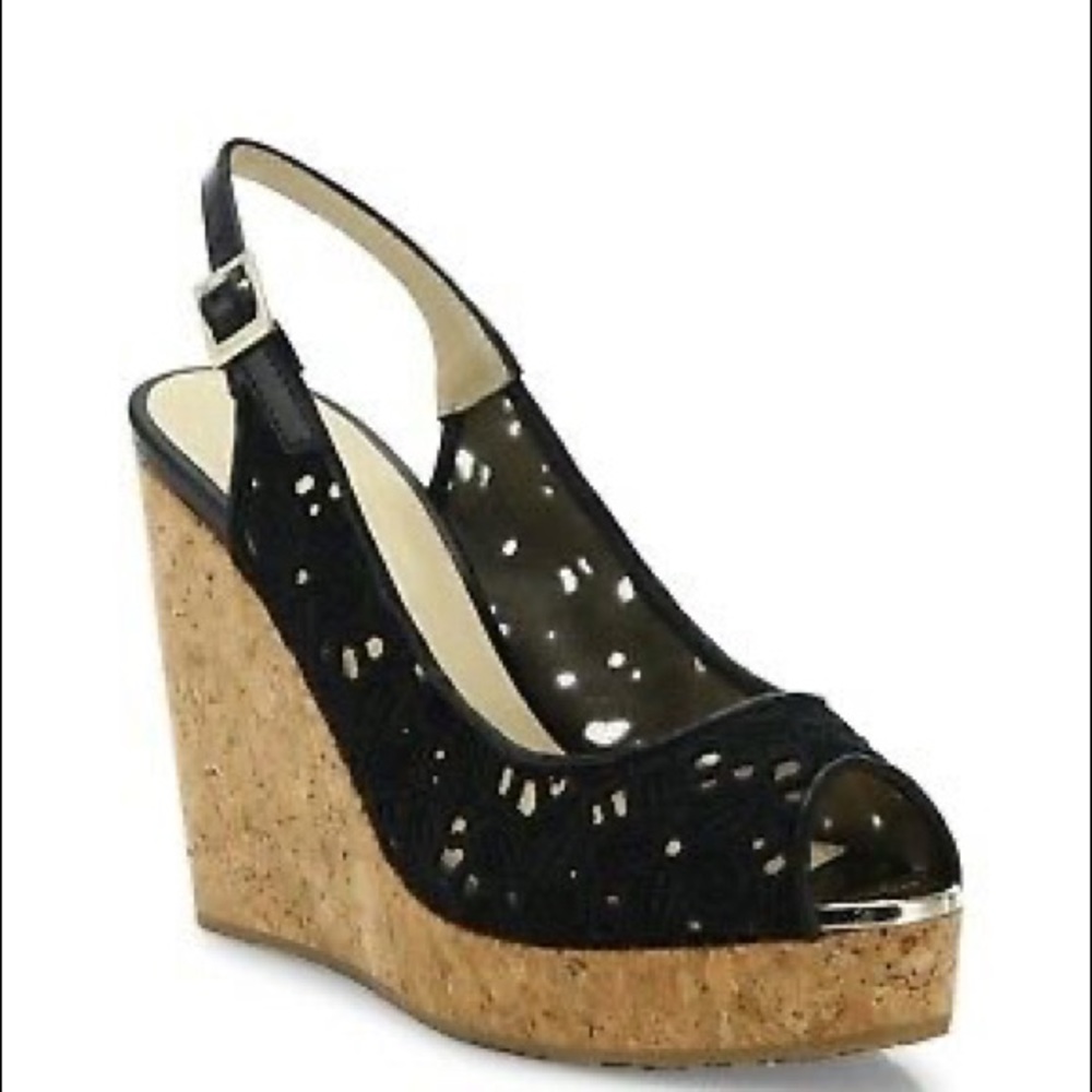 Jimmy Choo Prova Eyelet Cork Wedge